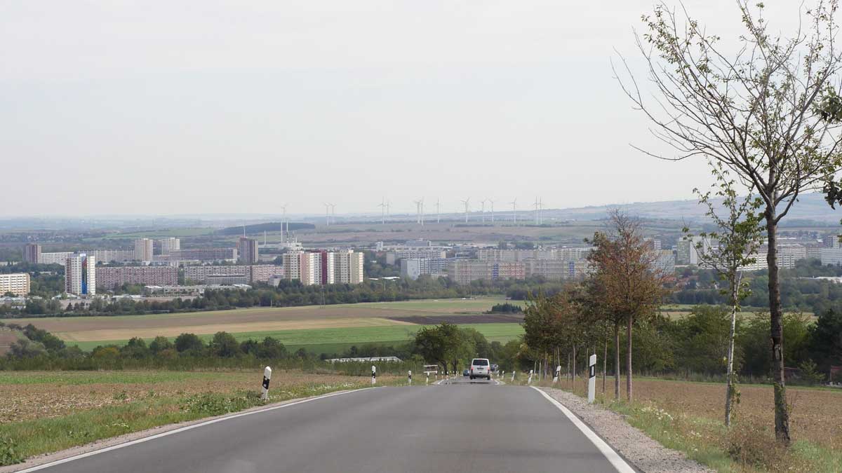 Blick vom Ortsteil Salomonsborn auf Erfurt Nord.