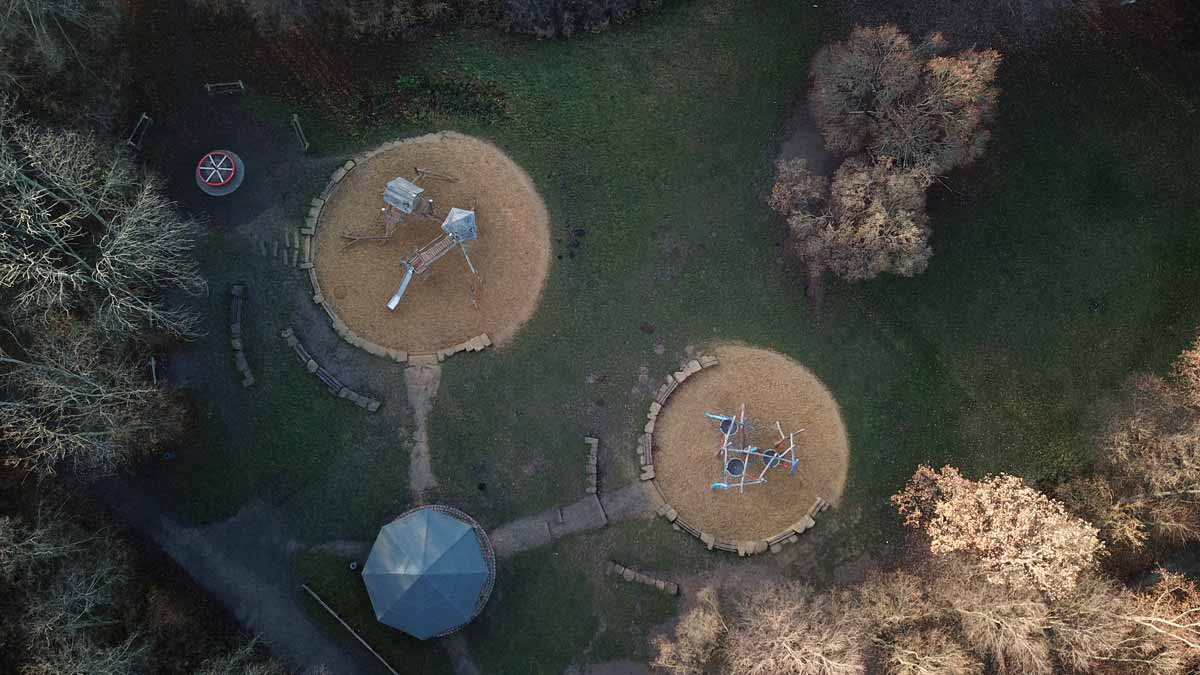 Luftbild Spielplatz im Steigerwald Erfurt