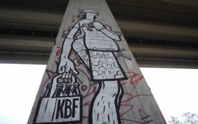 Graffiti auf Brückenpfeiler gesprüht