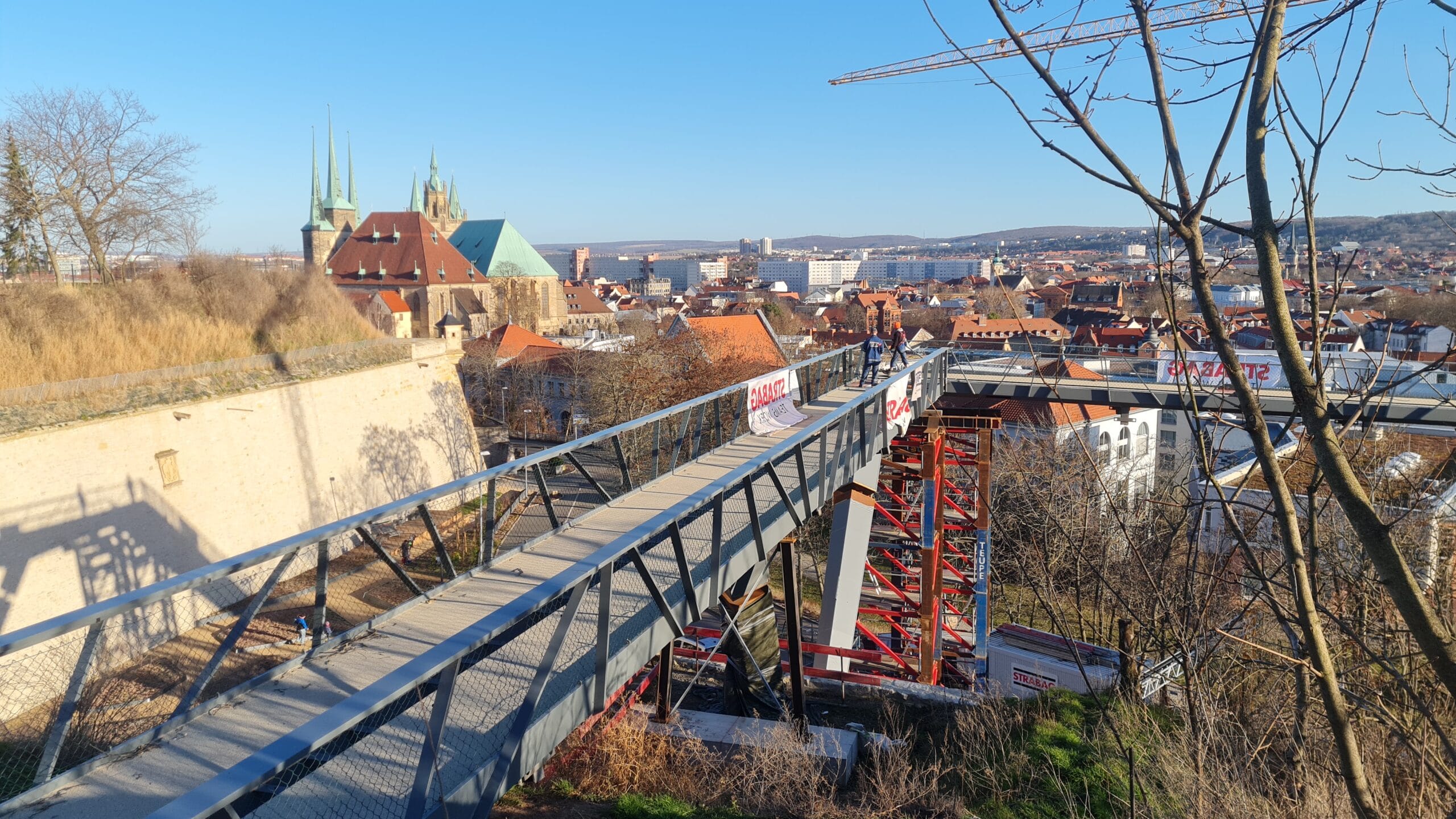 Baufortschritt an der Mauerkronenbrücke Ich liebe Erfurt!