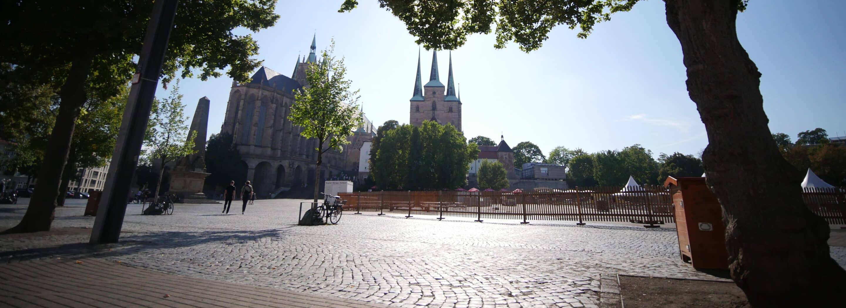 Domplatz Erfurt mit dem Erfurter Dom.