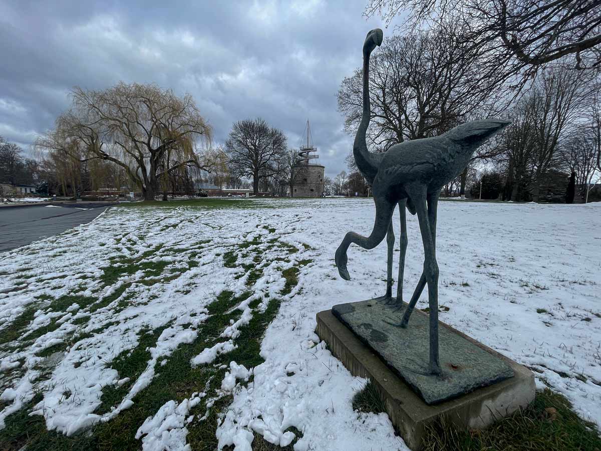 Flamingo-Skulptur im egapark Erfurt