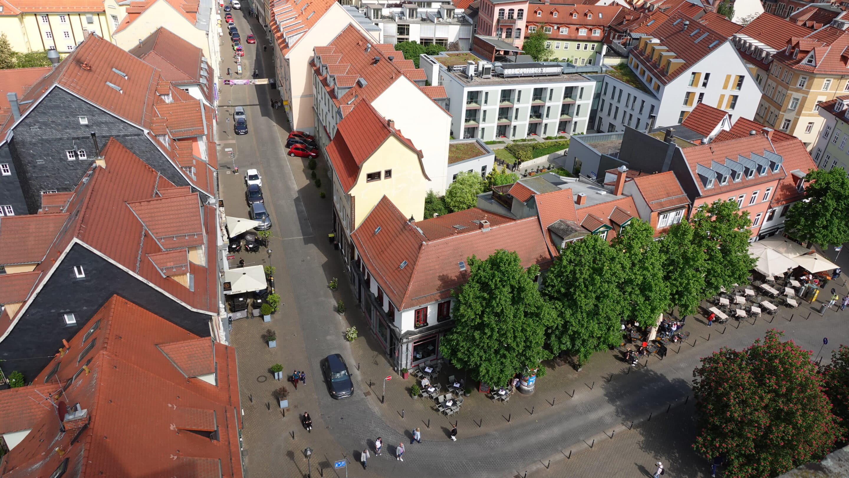 Wenigemarkt und Futterstrasse Erfurt vom Turm der Aegidienkirche scaled_erfurt