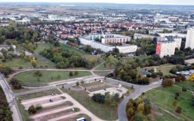 Bauarbeiten im Gleisbogen Roter Berg