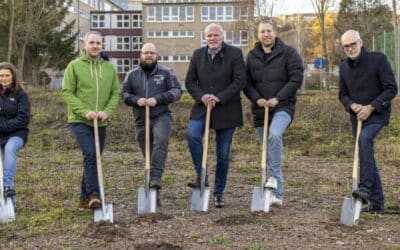 Spatenstich für den Neubau der Sporthalle im Muldenweg