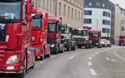 LPI-J: LKW-Korso durch Erfurt-Weimar-Jena am 11.01.2024