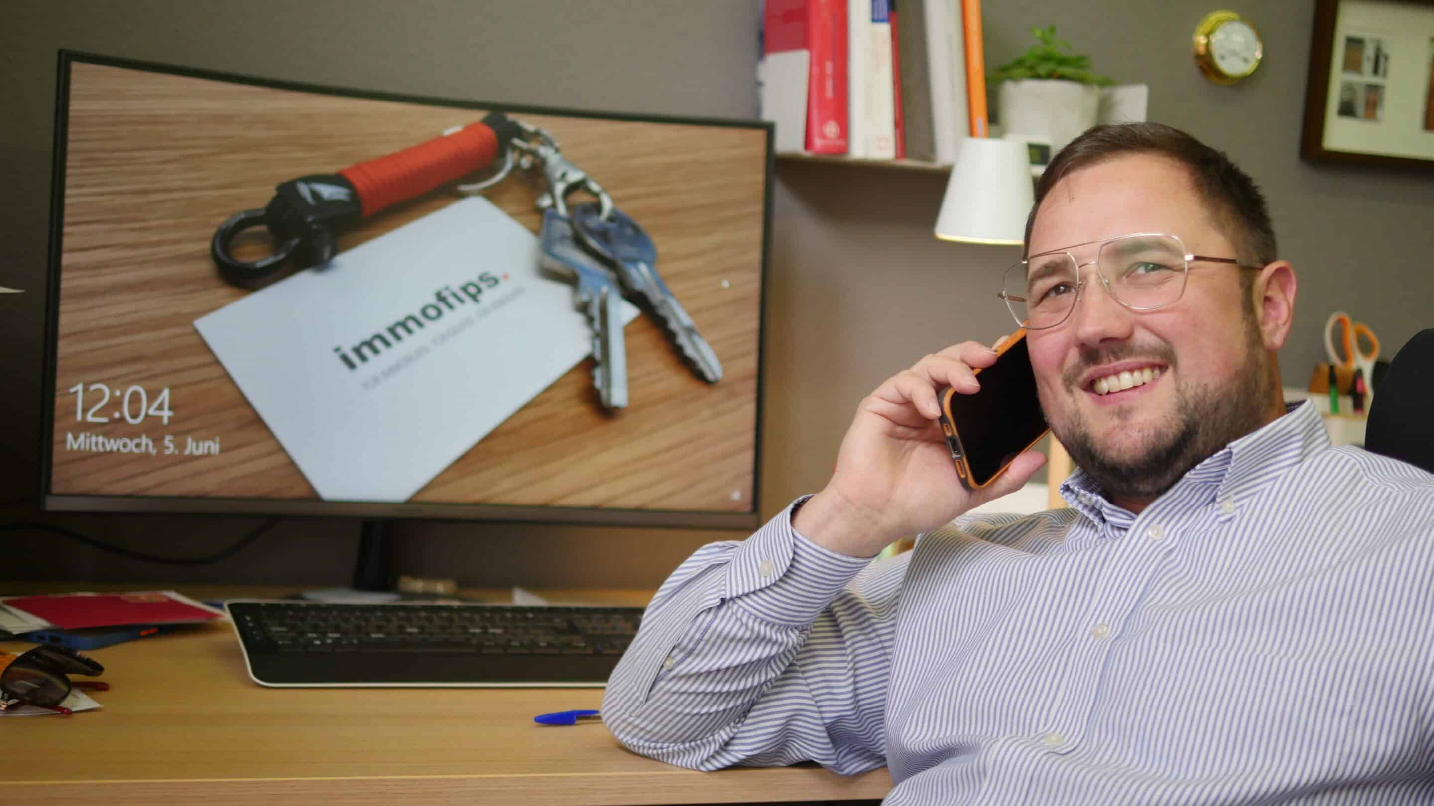 Real estate expert Johannes Grimm in his office in Erfurt