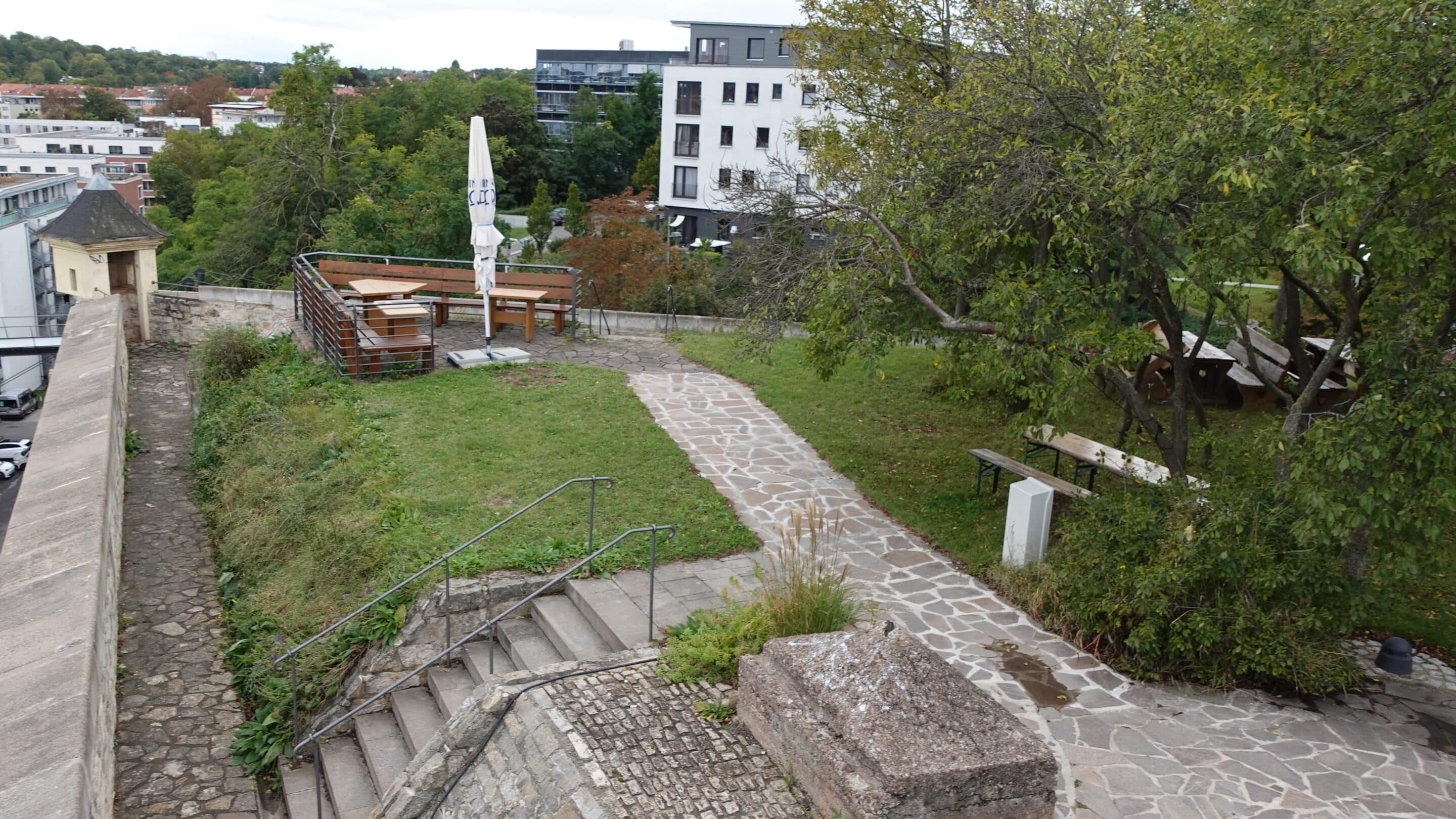 Die Gastwirtschaft GenussBastion auf dem Petersberg in Erfurt auf der Bastion Martin als Teil der Zitadelle Petersberg.