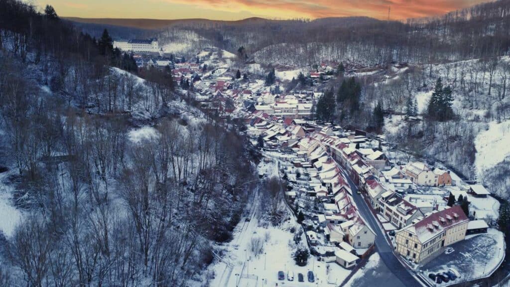 Stolberg im Harz, Ortsansicht mit der Drohne