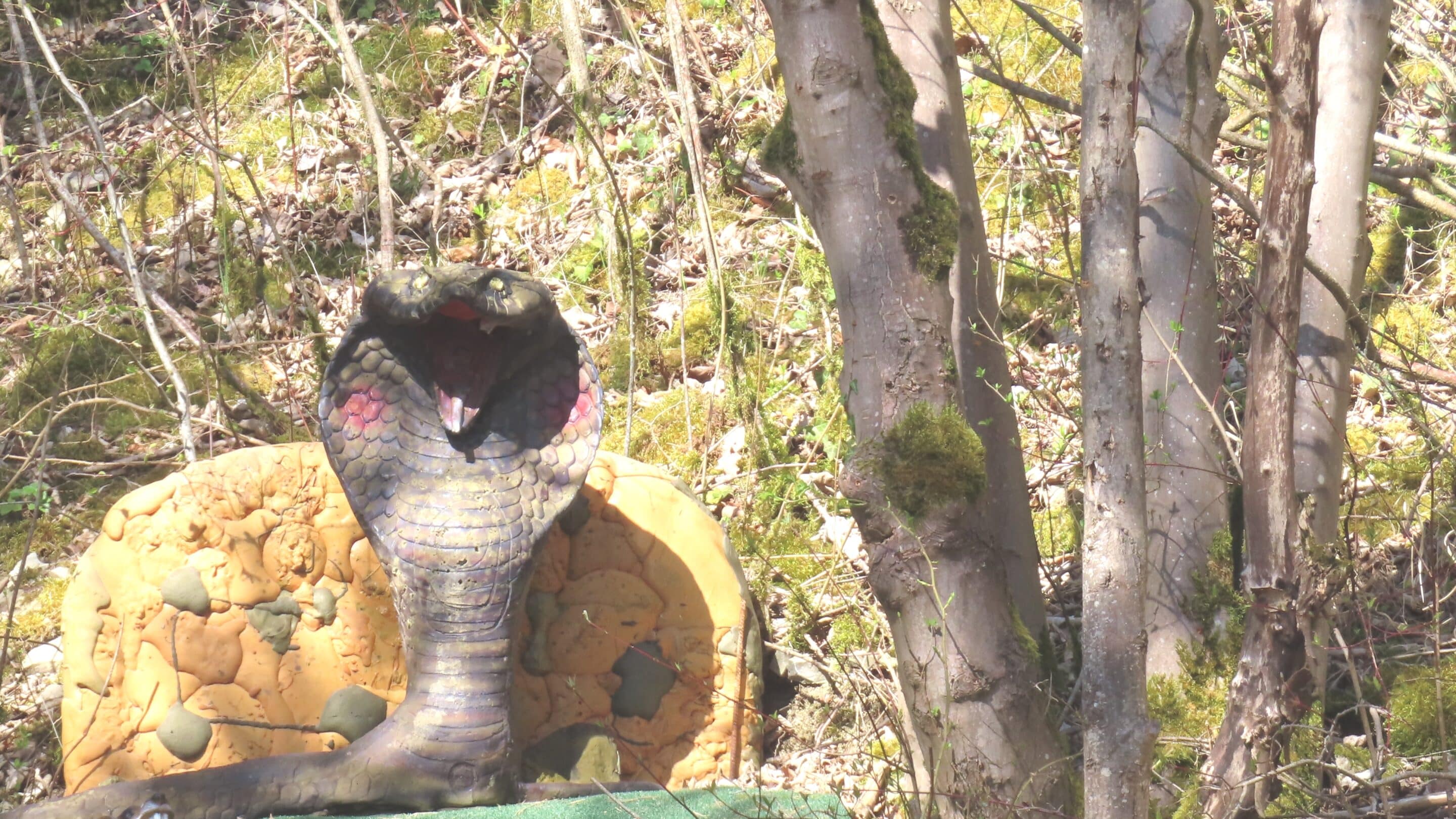Eine Schlange als Figur des Bogenparcour Treffurt in Thüringen.