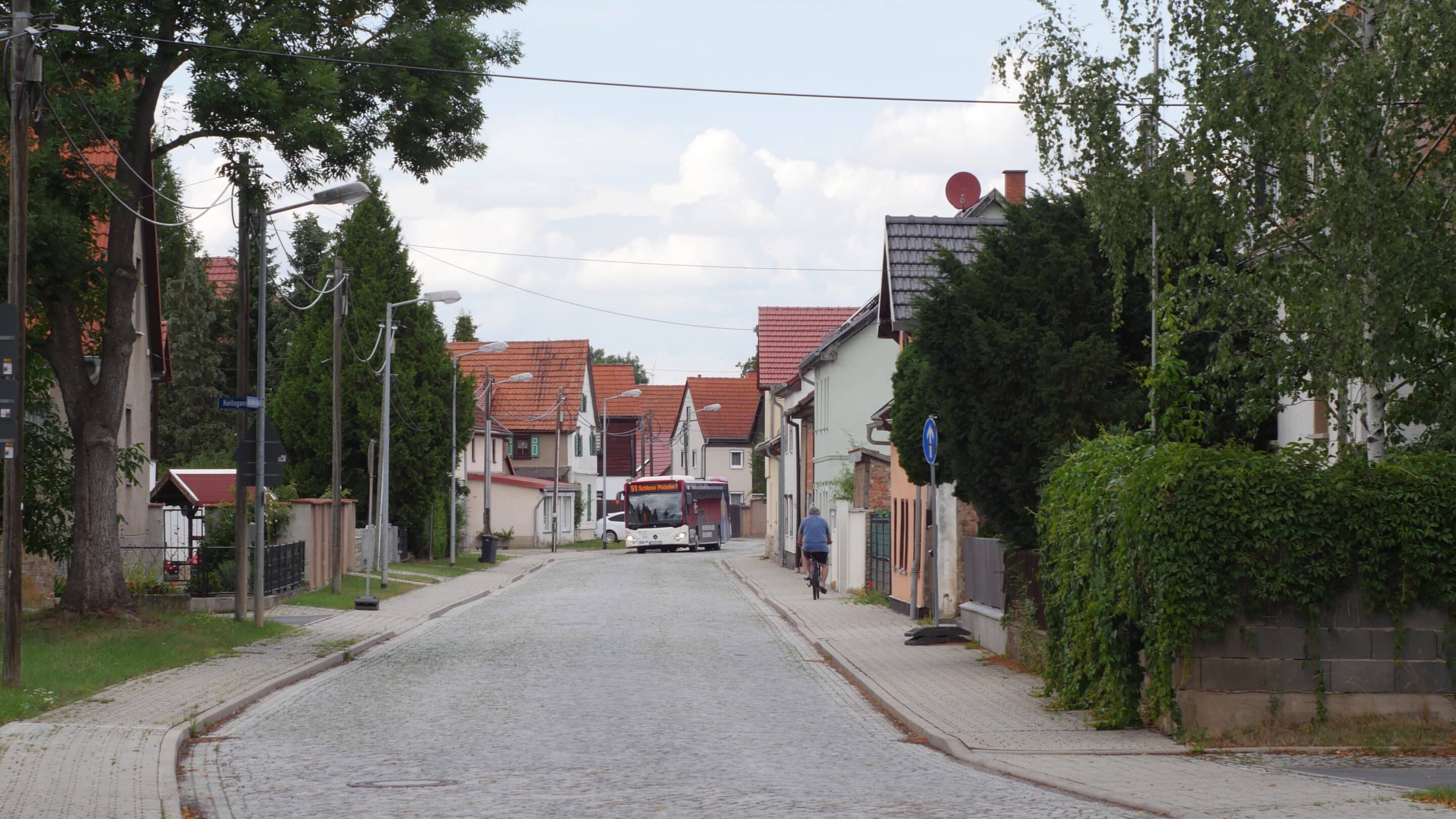 Die Graf Gotter Straße in Erfurt Ortsteil Molsdorf.