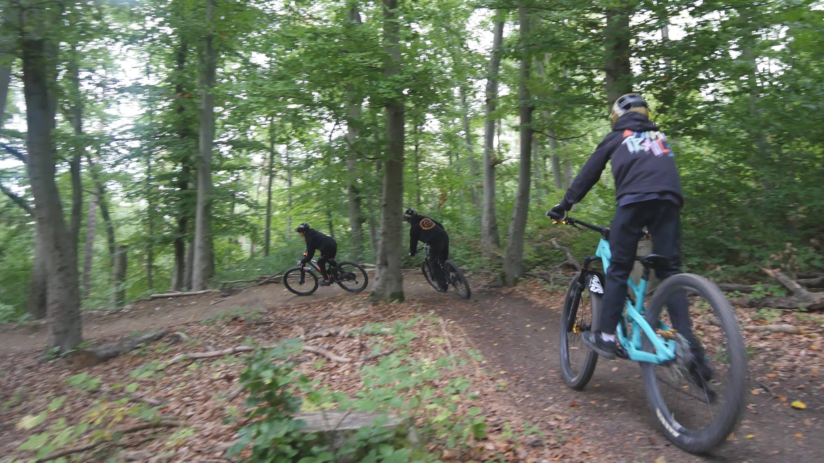 Abfahrt im Tannenwäldchen Erfurt Abfahrt im Trail Park Tannenwäldchen im Steiger Erfurt.