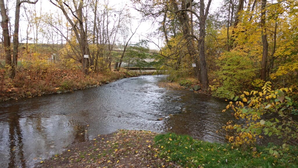 Zusammenfluss von Apfelstaedt l. und Gera r. im Westen von Erfurt_erfurt