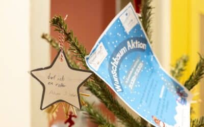 Weihnachtsbäume der Wünsche in den Bibliotheken