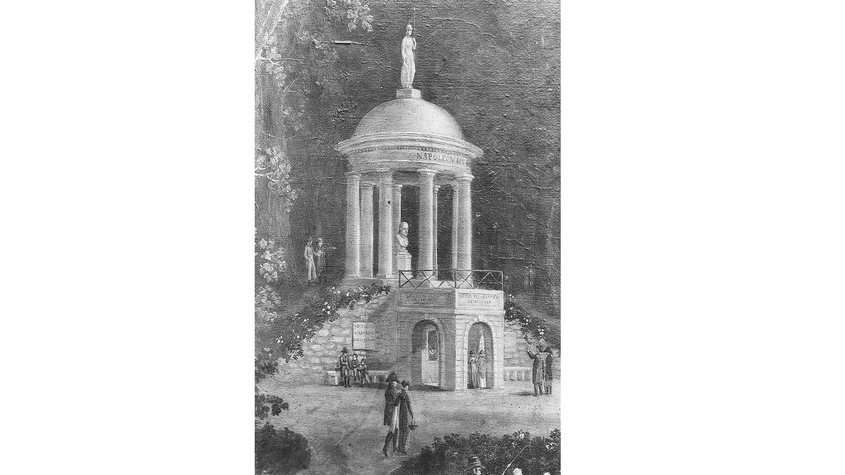 Das ehemalige Napoleon Denkmal stand oberhalb der heutigen Sängerwiese im Steiger Erfurt.