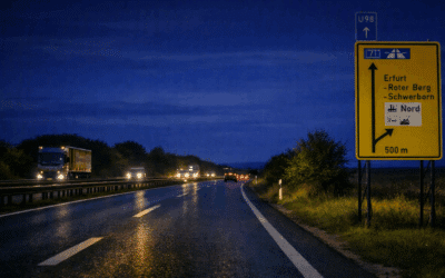 Verbotenes Wendemanöver auf der Bundesstraße