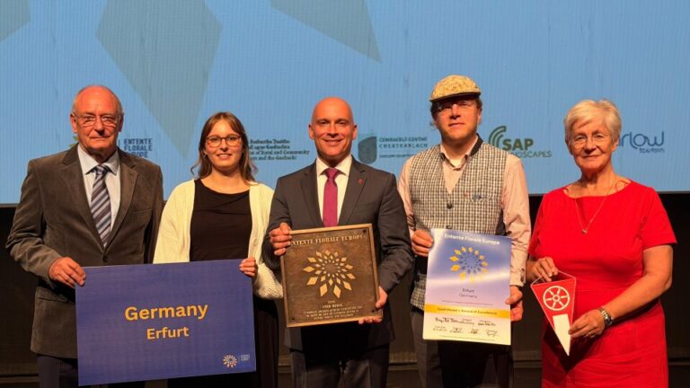 Erfurt erhält Gold und „Award of Excellence“ beim Wettbewerb „Entente Florale Europe“