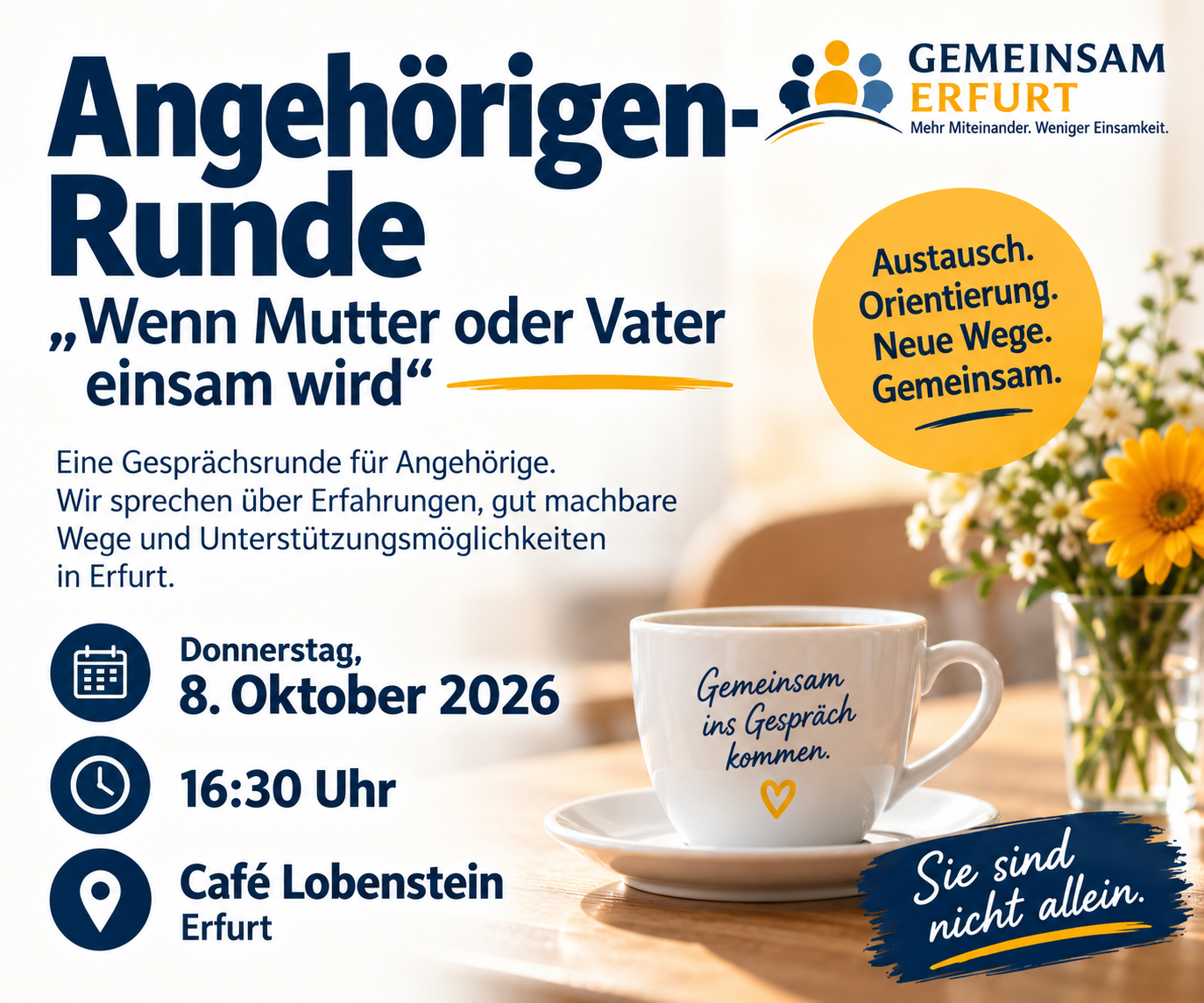 Angehörigen-Runde – Wenn Mutter oder Vater einsam wird